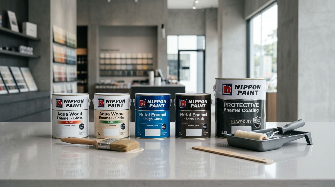 Applying glossy enamel to a metal or wood surface